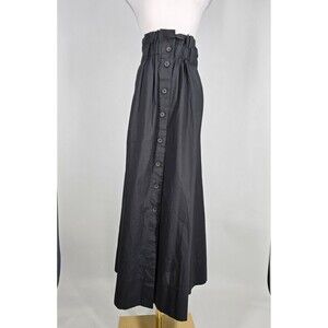 Everlane (Defect) The Easy Button Front Skirt Large Black Midi Skirt Side Slits